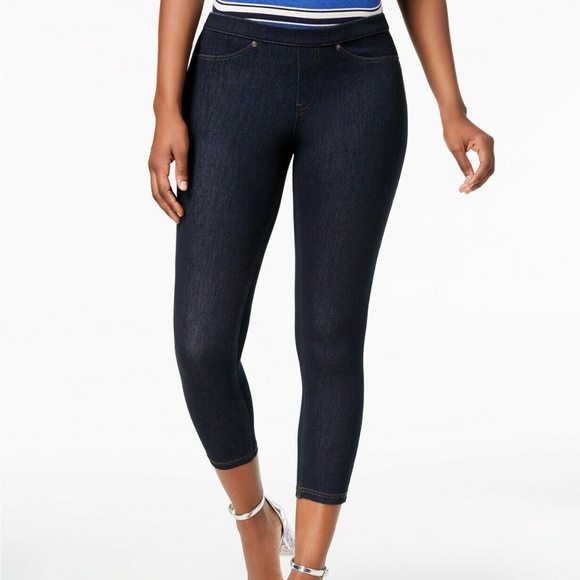 Hue Women/'s Original Denim Capri Leggings Midnight Rinse Plus Sizes 1X//2X//3X